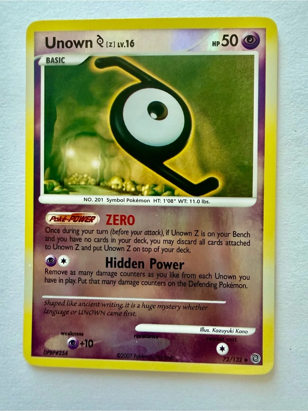 Pokemon Card - Unown [Z] Secret Wonders 72/132 Uncommon Reverse Holo LP